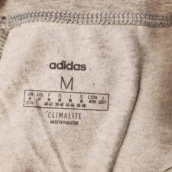 Adidas Climalite Heather Grey Logo Leggings, Size Medium - Picture 3 of 4